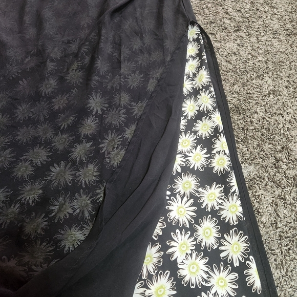 Vintage 90s Express International Maxi Dress Daisy Black Mesh Size 5/6 - Picture 12 of 16